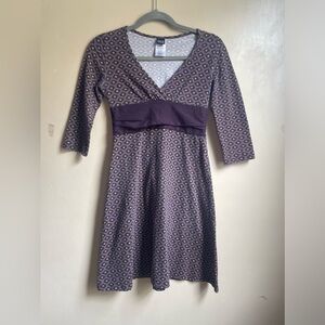 Patagonia organic cotton v neck mini dress 3/4 sleeve size XS